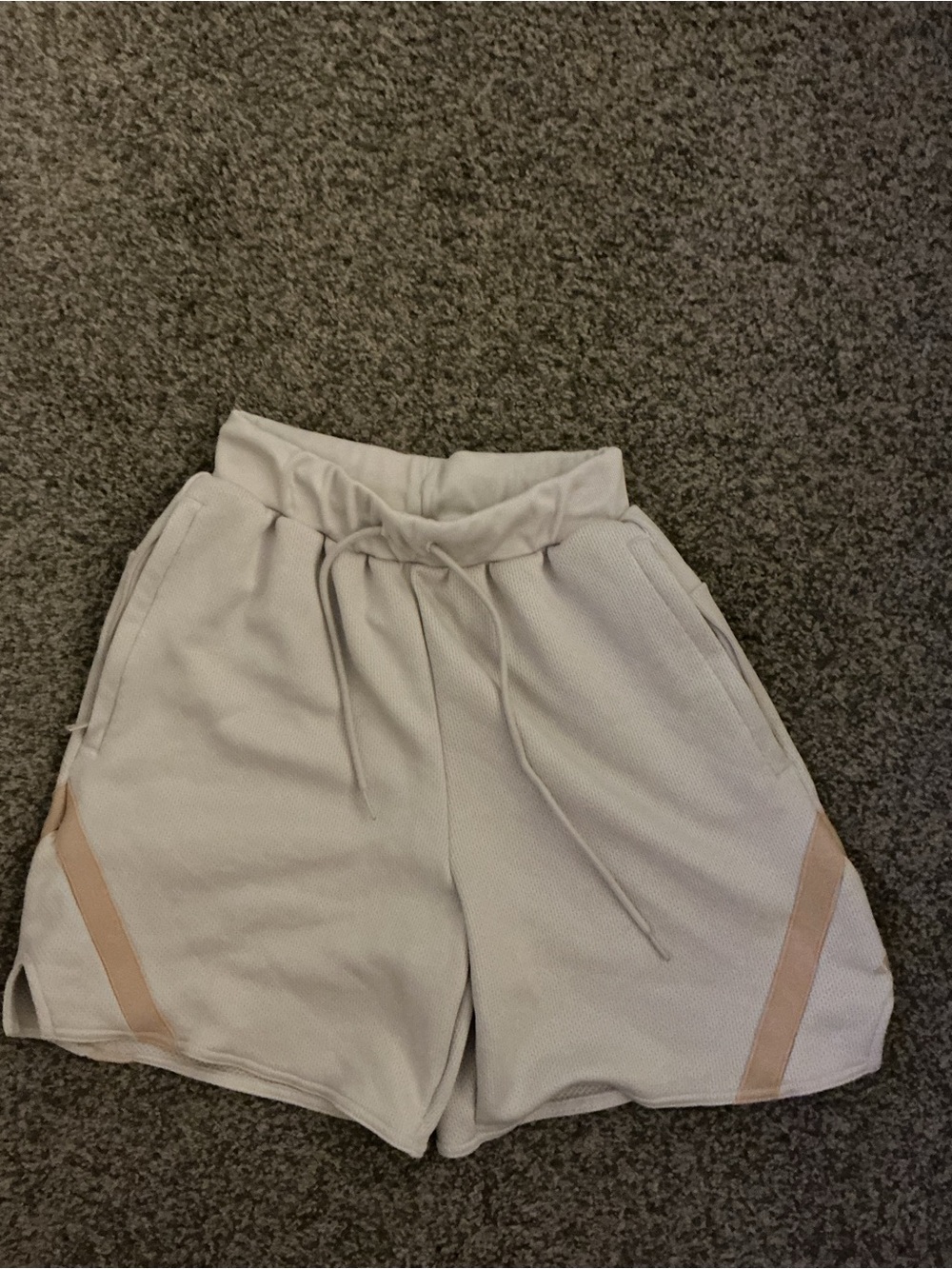 adidas Women's Light Beige Athletic Drawstring Shorts